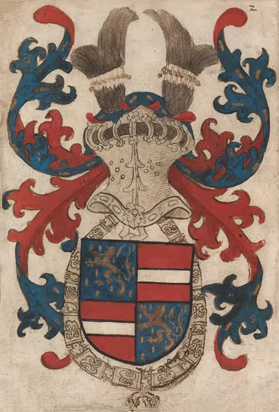 Coat of arms of Engelbrecht II of Nassau by Herald of Nassau-Vianden, 1485-1495 — digital art print download