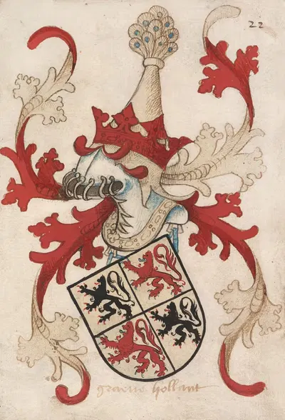 Count of Holland by Herald of Nassau-Vianden, 1485-1495 — digital art print download