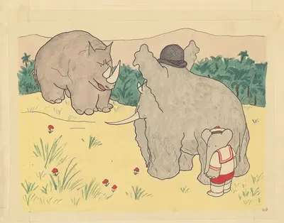 Путешествие Бабара Пл.13 by Жан де Брунгоф, 1932 — digital art print download