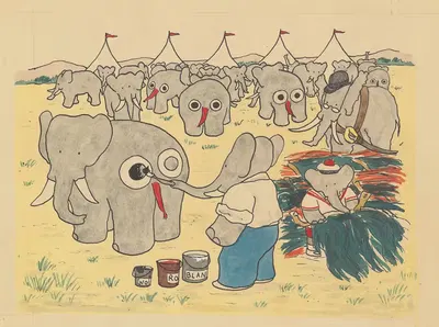 Путешествие Бабара Pl.20 by Жан де Брунгоф, 1932 — digital art print download