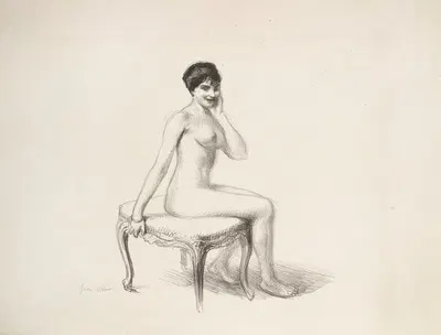 Маленький ню на табурете by Жан Вебер, 1912 — digital art print download