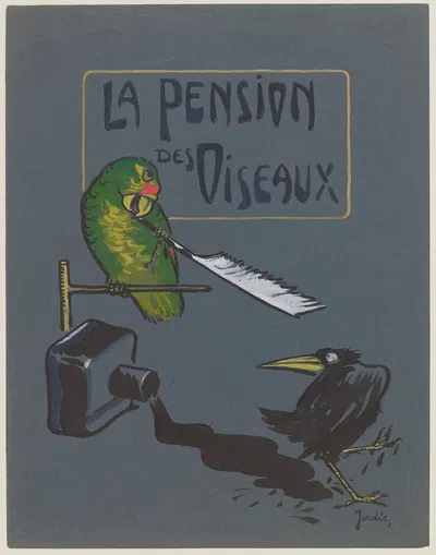 La pension des oiseaux by Jordic, 1911 — digital art print download