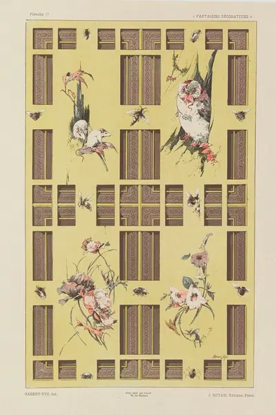 Декоративные фантазии Pl.19 by Жюль Хабер-Ди, 1886-1887 — digital art print download