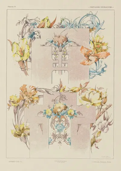Декоративные фантазии Пл.24 by Жюль Хабер-Ди, 1886-1887 — digital art print download