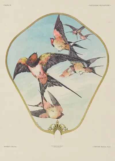 Декоративные фантазии Pl.33 by Жюль Хабер-Ди, 1886-1887 — digital art print download