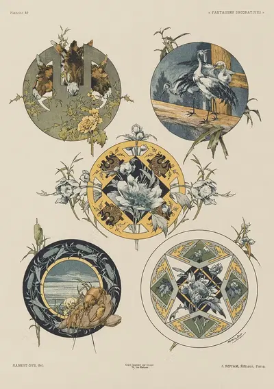 Декоративные фантазии Пл.45 by Жюль Хабер-Ди, 1886-1887 — digital art print download