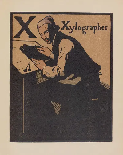 X for Xylographer by William Nicholson, 1899 — digital art print download