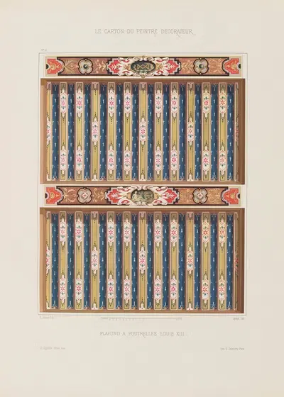 Потолок с балками Людовика XIII by А. Дезен, 1910 — digital art print download