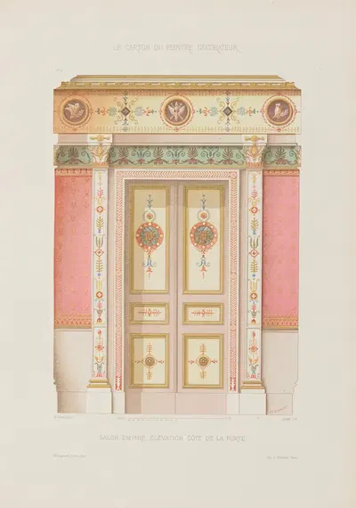 Салон Империи. Elevation с стороны двери by А. Дезен, 1910 — digital art print download