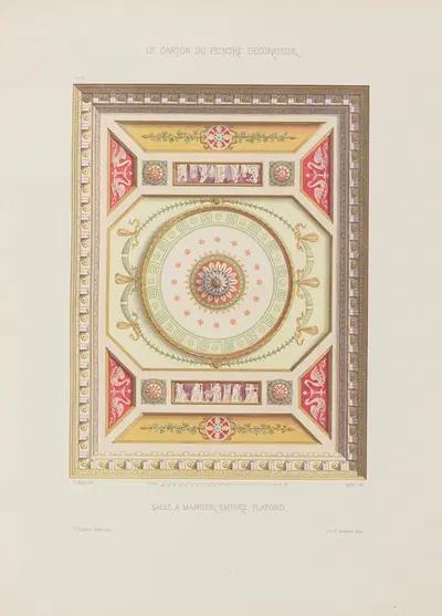 Столовая в стиле ампир. Потолок by А. Дезен, 1910 — digital art print download