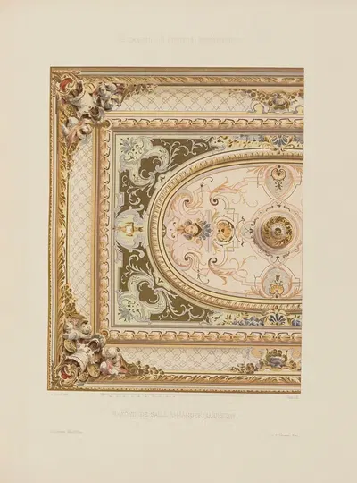 Потолок столовой в стиле Людовика XIV by А. Дезен, 1910 — digital art print download