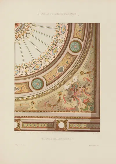 Потолок лестницы в стиле Людовика XIV by А. Дезен, 1910 — digital art print download