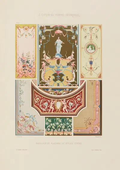 Панели и потолки различных стилей by А. Дезен, 1910 — digital art print download