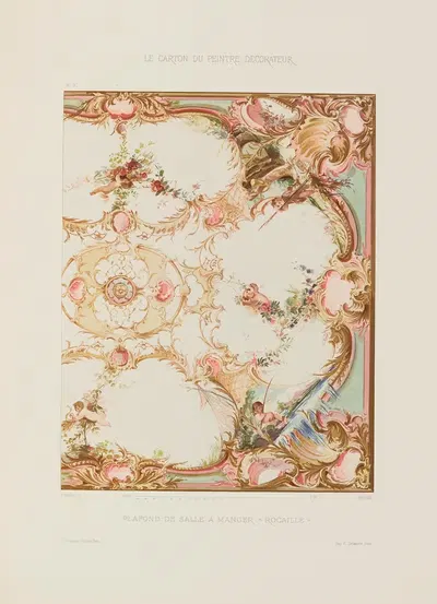 Потолок столовой. Рокайль by А. Дезен, 1910 — digital art print download