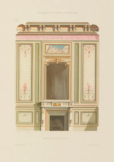Маленький салон в стиле Людовика XVI by А. Дезен, 1910 — digital art print download