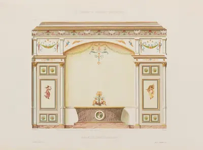 Ванная комната в стиле Империя by А. Дезен, 1910 — digital art print download