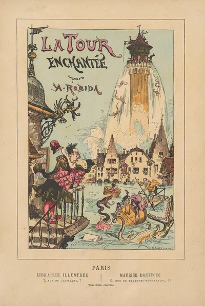 La tour enchantée- Titlepage by Albert Robida, 1881 — digital art print download