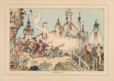 Canonnade inutile by Albert Robida, 1881 — digital art print download