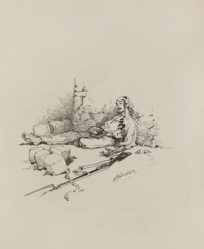 Повстанец мёртв против стены by Александр Фердинандус, 1882-1883 — digital art print download