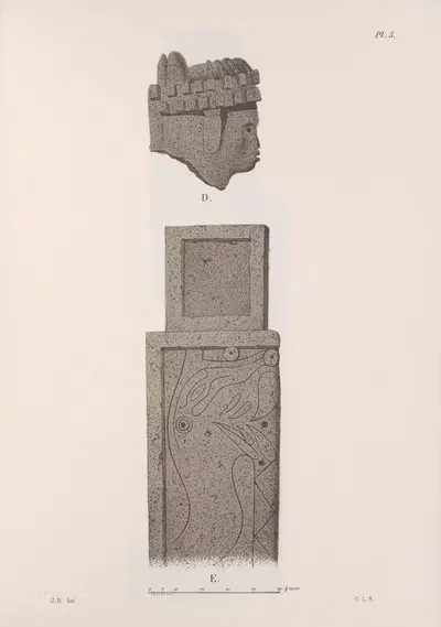 Nicaraguan antiquities Pl.06 by Carl Bovallius, 1886 — digital art print download