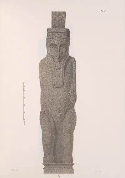 Nicaraguan antiquities Pl.09 by Carl Bovallius, 1886 — digital art print download