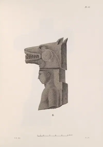 Nicaraguan antiquities Pl.12 by Carl Bovallius, 1886 — digital art print download