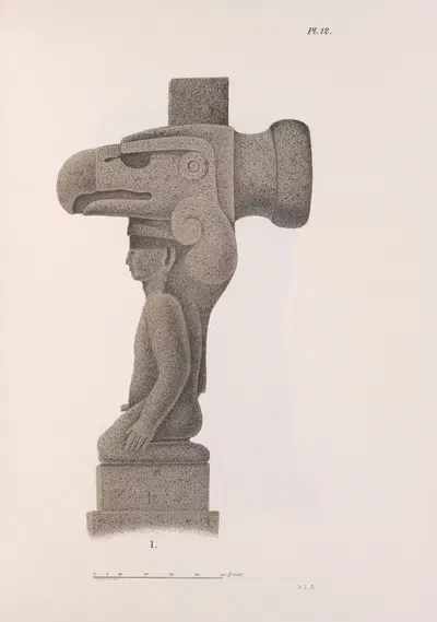 Nicaraguan antiquities Pl.13 by Carl Bovallius, 1886 — digital art print download
