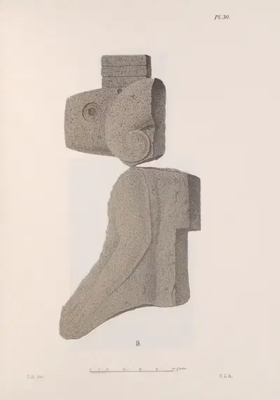 Nicaraguan antiquities Pl.31 by Carl Bovallius, 1886 — digital art print download