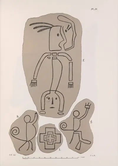 Nicaraguan antiquities Pl.39 by Carl Bovallius, 1886 — digital art print download
