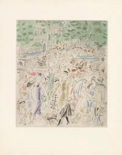 Avenue du Bois by Chas Laborde, 1926 — digital art print download