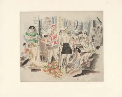 Aux Belles Poules by Chas Laborde, 1926 — digital art print download