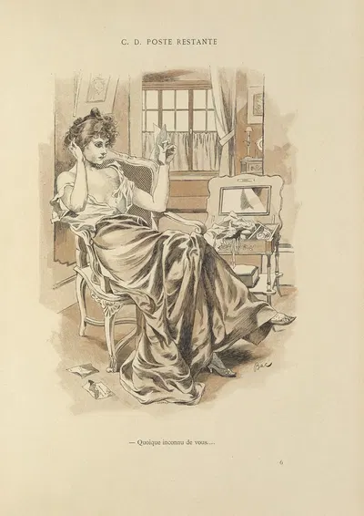 C. D. Poste restante by Ferdinand Bac, 1894 — digital art print download