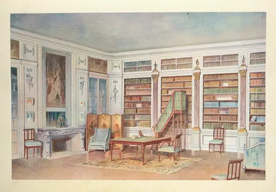 Bibliothéque Louis XVI ( d'aprés un château des environs d'Alençon)…. by Georges Rémon, 1907 — digital art print download