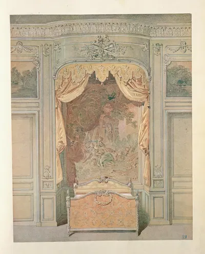Chambre a coucher transition (Louis XV à Louis XVI)…. by Georges Rémon, 1907 — digital art print download