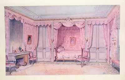 Chambre a coucher, inspirée de celle du comte d'Artois…. by Georges Rémon, 1907 — digital art print download