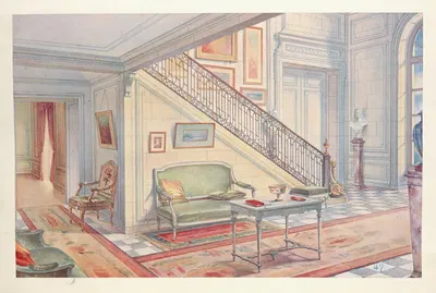 Départ d'escalier et partie de vestibule. Détail…. by Georges Rémon, 1907 — digital art print download