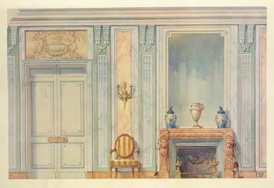 Détail d'une porte et de la cheminée…. by Georges Rémon, 1907 — digital art print download