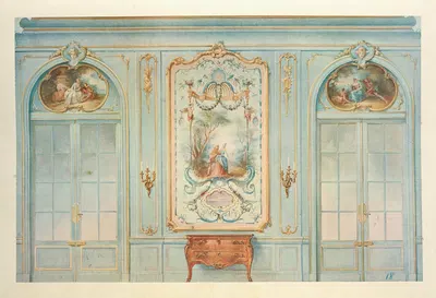 Grand salon Louis XV. Face de portes offrant des peintures…. by Georges Rémon, 1907 — digital art print download