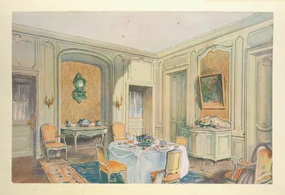 Salle a manger Louis XV, d'ordonnance simple…. by Georges Rémon, 1907 — digital art print download