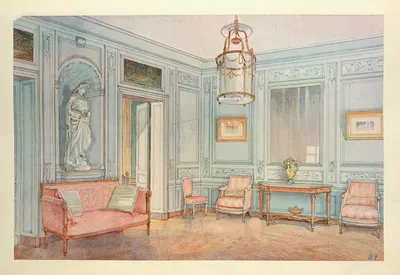 Salon d'attente (Louis XVI) sculpté…. by Georges Rémon, 1907 — digital art print download