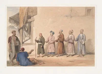 Кабул; "куттар" или вереница слепых нищих by Джеймс Аткинсон, 1843 — digital art print download