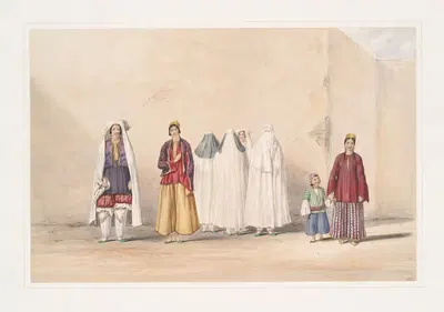 Кабул; Афганские и Куззилбашские дамы by Джеймс Аткинсон, 1843 — digital art print download