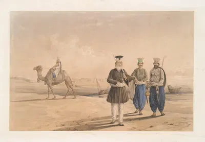 Индиец и сопровождающие. by Джеймс Аткинсон, 1843 — digital art print download