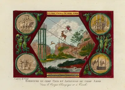 Exercices du cerf Coco et Ascension du cerf Azor by Jean Démosthène Dugourc — digital art print download