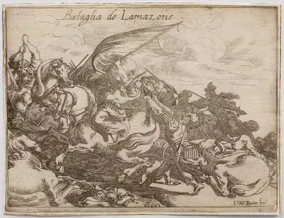 Battle of the Amazons by Johann Wilhelm Baur, 1633 — digital art print download