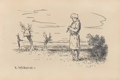 48 Пастушонок, играющий на флейте by Кароль Млодницкий, 1896 — digital art print download