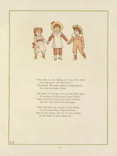 Under the window; pictures & rhymes for children Pl.42 by Kate Greenaway, 1878 — digital art print download