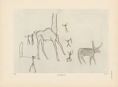 Ekade Ektab die Felsbilder Fezzans Pl.60 by Leo Frobenius, 1937 — digital art print download