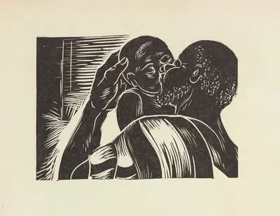 Elisha put him mouth on pican mouth, he blow, he blow, he blow again by Letterio Calapai, 1946 — digital art print download