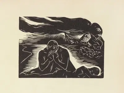 Огонь сжигает его каждый дом, и все его сыновья падают и умирают by Леттерио Калапай, 1946 — digital art print download